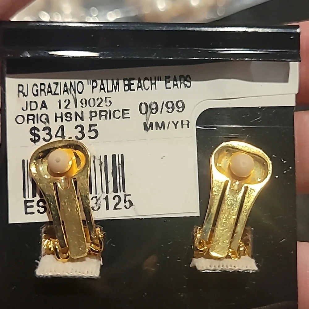 R.J. Graziano Gold and Orange Statement Earrings - Picture 3 of 6